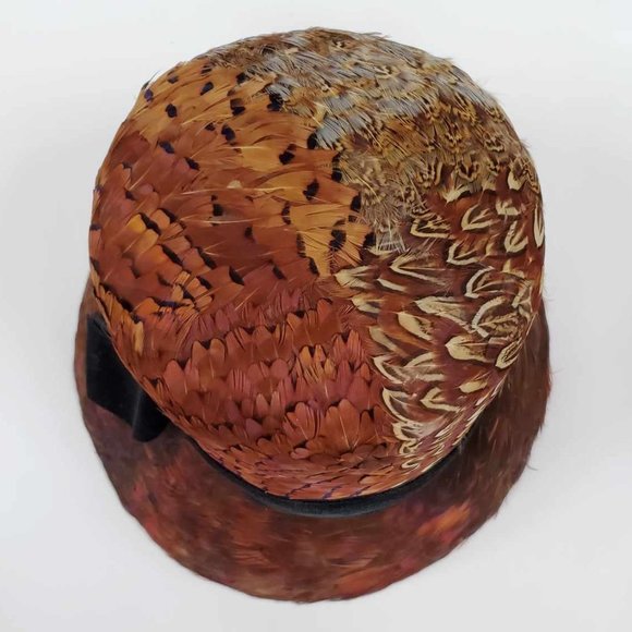 Vintage Henry Pollak MELOSOIE Wool Pheasant Cloche Bucket Gatspy Women's Hat - Picture 6 of 8